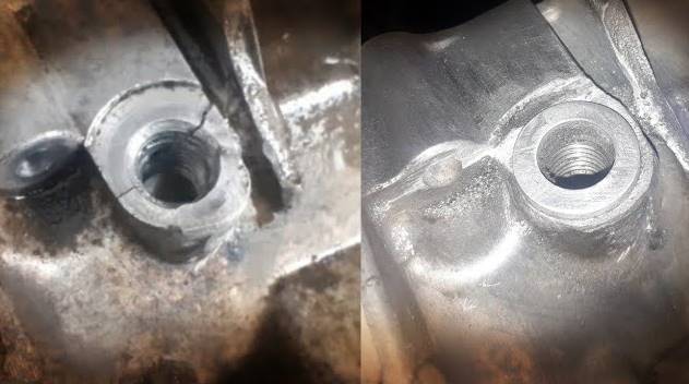 Reparo de trincas no motor